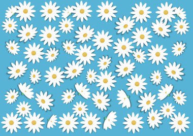 Papatya çiçeği ve bahar desenli arka plan vintage tasarım vektörüne sahip kağıt sanatı