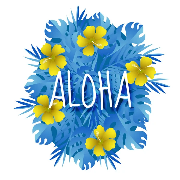 Papier Kunst Met Uitnodiging Kaart Van Aloha Zomerseizoen Template Ontwerp — Stockvector