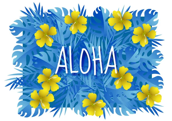 Papier Art Avec Carte Invitation Conception Modèle Saison Été Aloha — Image vectorielle