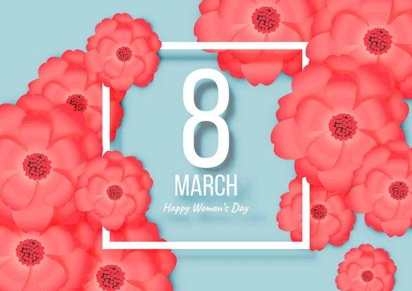 Paper Art Happy Womens Day International Womens Day Festival Spring — 스톡 벡터