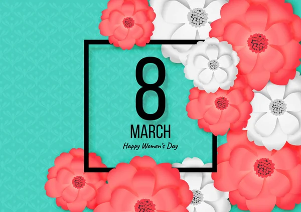 Paper Art Happy Womens Day International Womens Day Festival Spring — 스톡 벡터