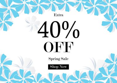 Kağıt kesim çiçeği, vektör illüstrasyon şablonu, afişler, duvar kağıdı, davetiye, posterler, broşür, kupon indirimi ile bahar satışı arka planı.