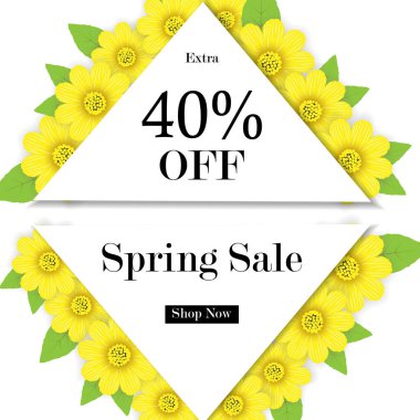 Güzel çiçekli bahar satışı arka planı, vektör illüstrasyon şablonu, afişler, duvar kağıdı, davetiye, posterler, broşür, kupon indirimi.