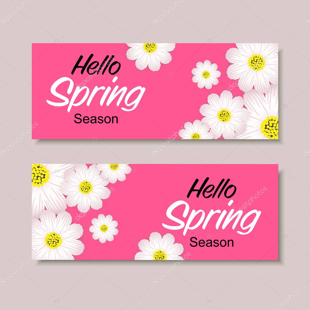 Spring sale background with beautiful daisy flower, vector illustration template, banners, Wallpaper, invitation, posters, brochure, voucher discount.