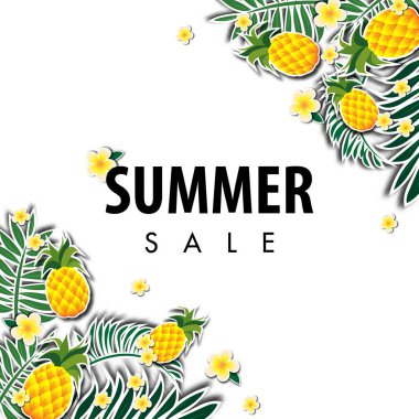 Yaz satışı arkaplan vektör illüstrasyon satışı şablonun dışında