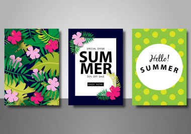 Yaz indirimi arkaplan vektör illüstrasyon şablonu 