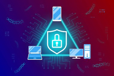 Ağ siber güvenliği, veri koruması, elektronik ödemeler, işlemler ve dünya çapında transfer. Akıllı telefon, bilgisayar ve dizüstü bilgisayar, kalkanlı aletler, kilit. Hacker saldırıları ve böceklerin tehdidi...