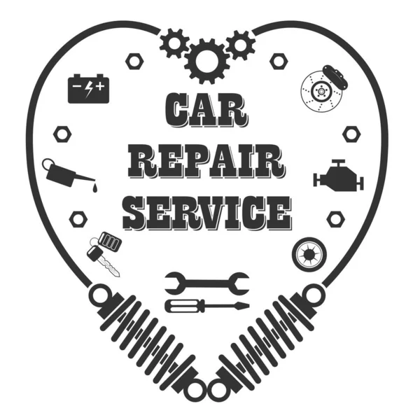 Car Repair Service Diagnostics Tire Fitting Stylish Retro Logo Form — Stock Vector