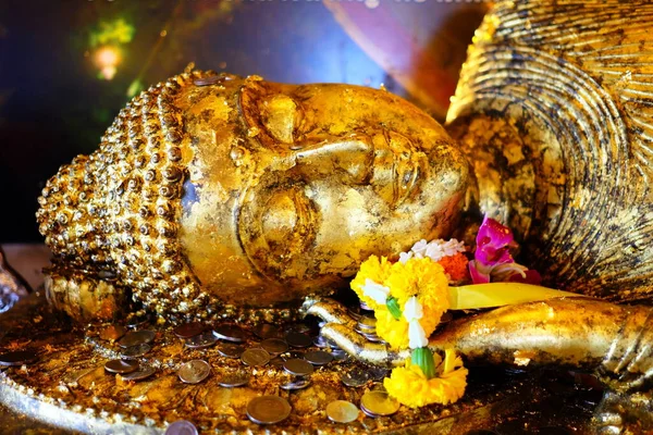 Bangkok Thailand November 2018 Ancient Reclining Buddha Image Golden Mount — Stock Photo, Image