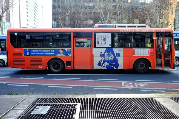 Seoul South Korea Δεκεμβριου 2018 Αστικό Λεωφορείο Σεούλ Σεούλ Λεωφορεία — Φωτογραφία Αρχείου