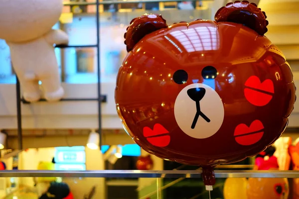 Seoul Südkorea Dezember 2018 Braunbärengesicht Ballon Brown Ist Ein Berühmter — Stockfoto