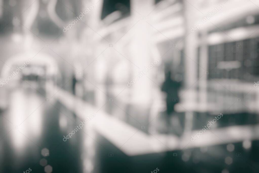 Blurred Woman Walking in the Hallway.