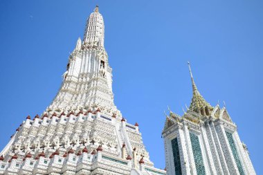 Eski Beyaz Pagoda, Wat Arun Tapınağı 'nda. Tayland, Bangkok' un ünlü bir yeri..