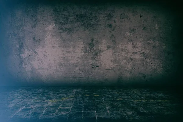 Koyu Grunge Beton Odası Görünümü Işık Sızıntılı Arkaplan — Stok fotoğraf
