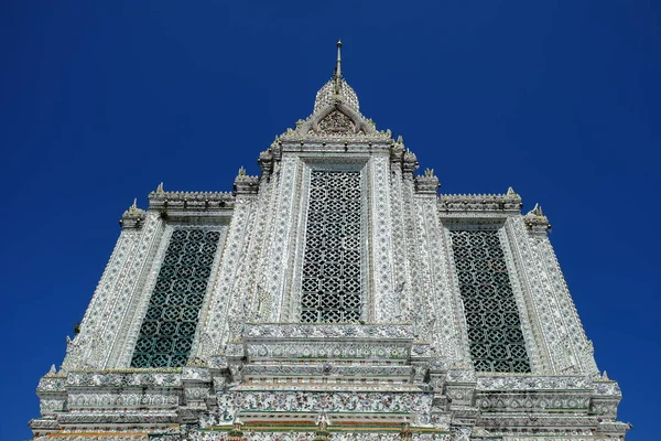 Starověké Bílé Pagoda Chrámu Wat Arun Kde Slavný Bangkoku Thajsko — Stock fotografie