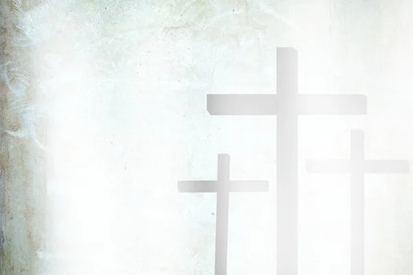 White Grunge Concrete Wall Background Light Leak Christ Cross Suitable — Stock Photo, Image