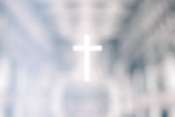 Abstract Blurred Christ Cross Lighting Church Adatto Concetto Religione Cristiana — Foto Stock