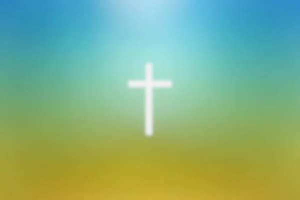 Streszczenie Rozmazanego Krzyża Chrystusa Oświetlenie Pięknym Gradientowym Tle Nadaje Się — Zdjęcie stockowe