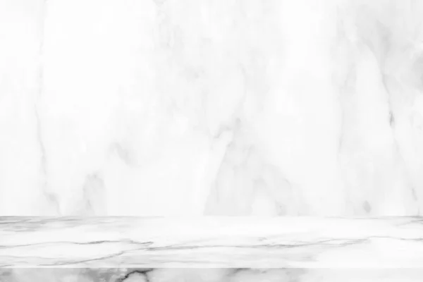 Абстрактний Розкішний Білий Мармуровий Стіл Фоном Стіни — стокове фото