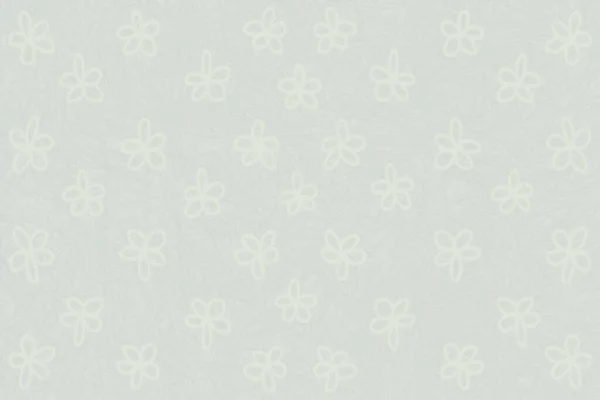 Recykling White Mulberry Tekstury Papieru Ręcznie Kwiaty Wzór Tła — Zdjęcie stockowe