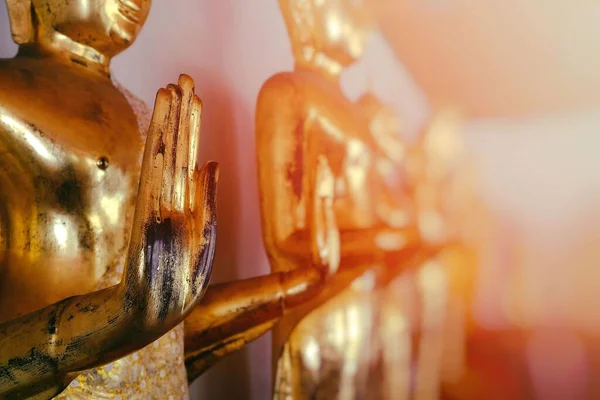 Nahaufnahme Hand Des Antiken Buddha Bildes Mit Platz Für Textur — Stockfoto