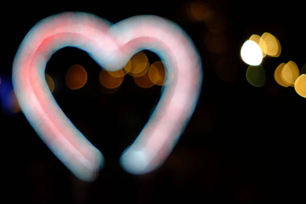 Абстрактное Белое Боке Сердце Валентины — стоковое фото