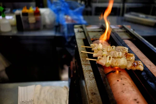 Varkensvleesbarbecue Gegrild Kachel — Stockfoto