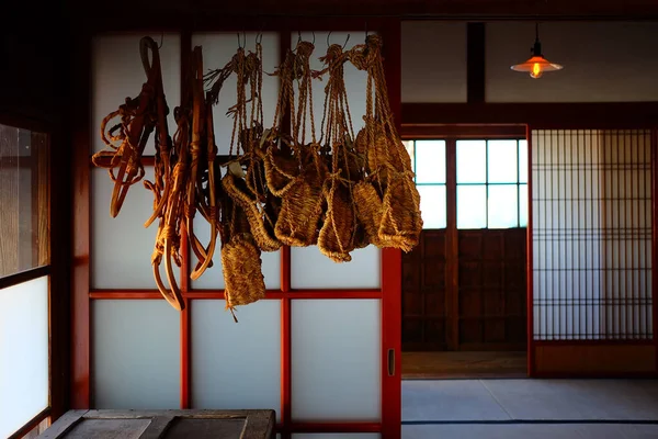 Sandales Anciennes Paille Dans Style Japonais — Photo