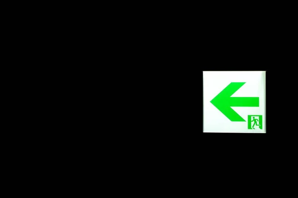 Emergency Exit Sign Donkere Kamer — Stockfoto
