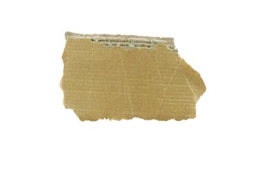 Yırtık Karton Parça Beyaz Arkaplanda İzole Edildi.