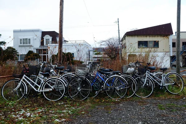 Noboribetsu Japan Listopad 2019 Parking Rowerowy Jesienią Noboribetsu Gdzie Znajduje — Zdjęcie stockowe