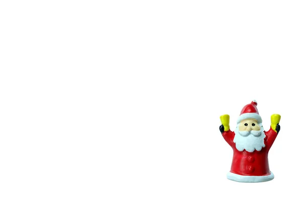 Minimalne Santa Claus Doll Izolowane Białym Tle Miejsca Tekst — Zdjęcie stockowe