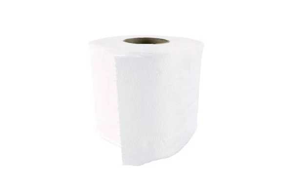 Kağıt Tuvalet Kağıdı Beyaz Arkaplanda Izole Edildi — Stok fotoğraf