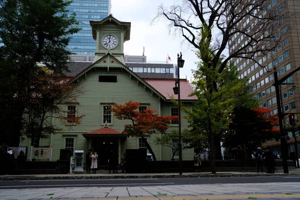 2019年11月15日 日本佐浦罗市 云天的札幌钟楼 日本北海道的著名旅游胜地 — 图库照片