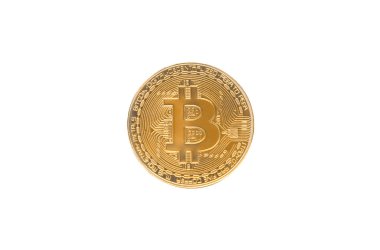 Bitcoin izole beyaz / Cryptocurrency kavramı                             