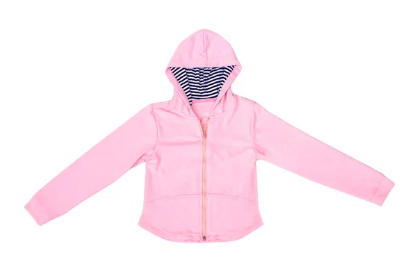 Chaqueta Rosa Con Capucha Aislada Blanco — Foto de Stock