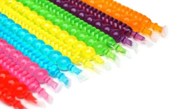 Colorful Jelly Sticks Isolated White — Stock Photo, Image