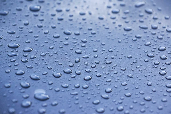 Water Drops Metalic Grey Car Background — Stock Photo, Image