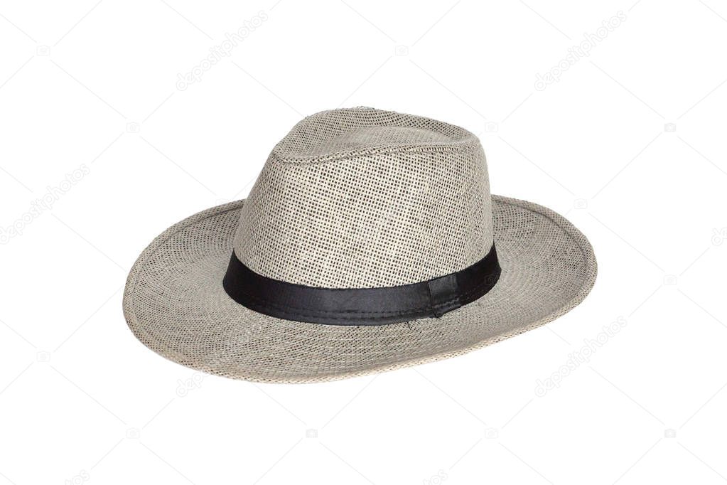 Gray hat isolated on white                              