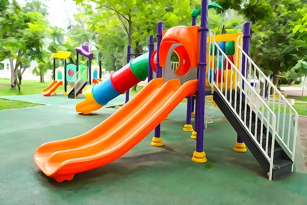 Suluboya efekti ile çocuklar için renkli Bahçesi