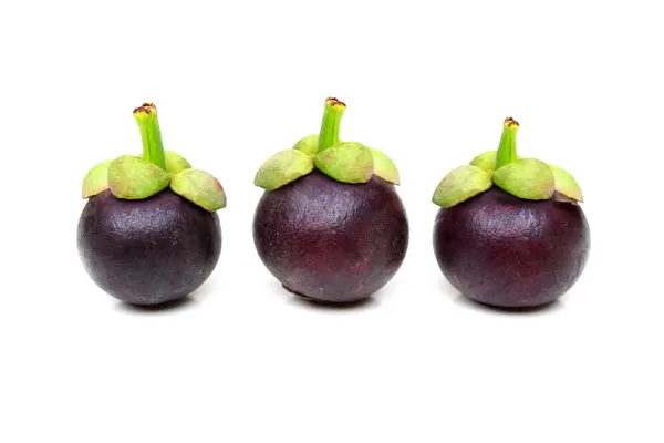 Mangosteen Απομονωμένο Λευκό Φόντο — Φωτογραφία Αρχείου