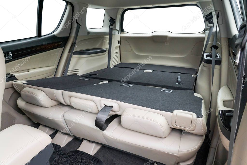 Folding seats and a cargo space inside suv automibile