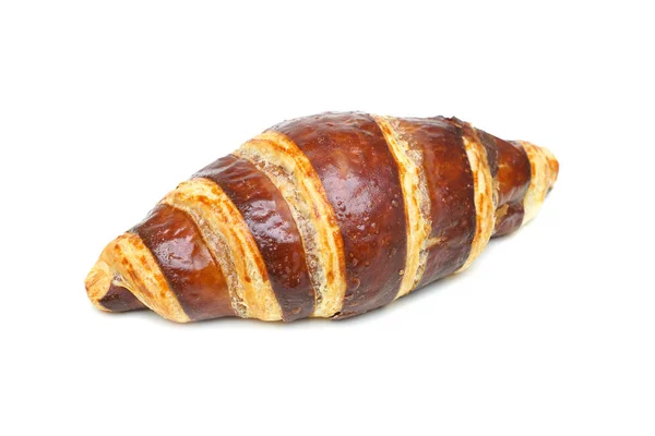 Elszigetelt Fehér Csokis Croissant — Stock Fotó