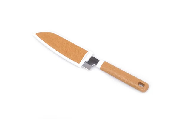 Cuchillo Frutas Con Estuche Plástico Aislado Blanco — Foto de Stock