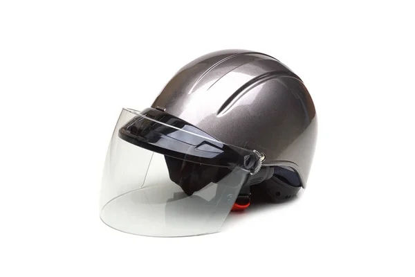 Casco Moto Isolato Bianco — Foto Stock