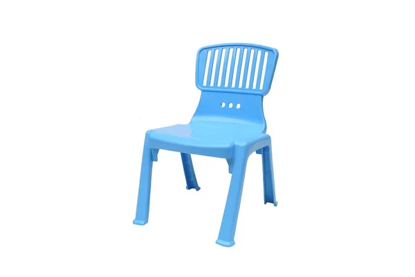 Small Blue Plastic Chairs Kid Isolated White — Stock Photo, Image