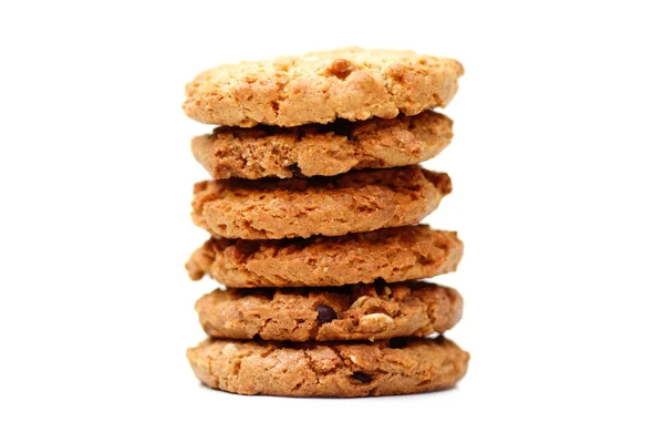 Cokelat Chip Cookies Terisolasi Atas Putih — Stok Foto