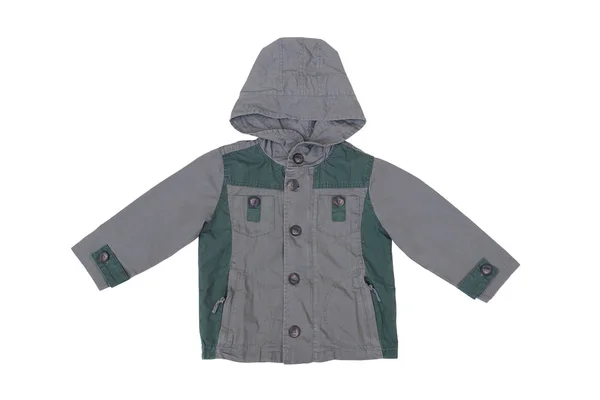 Jacket Kit Grey Green Color Isolated White — Stock Photo, Image