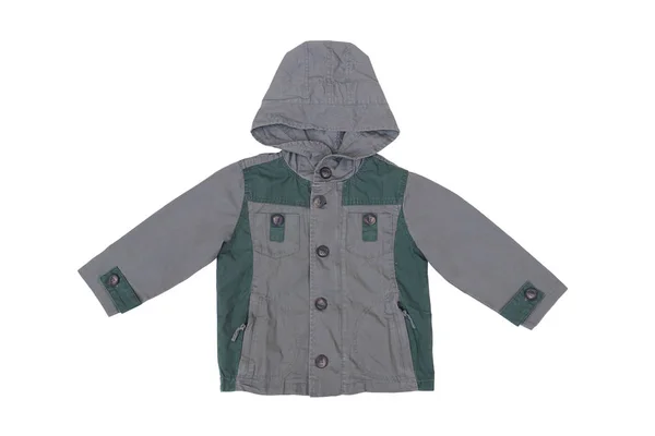 Chaqueta Para Kit Color Gris Verde Aislada Sobre Blanco — Foto de Stock