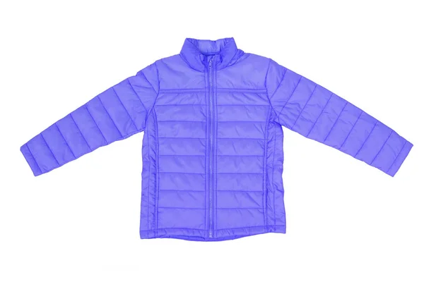 Winter Coat Blue Color Isolated White — Stock Photo, Image